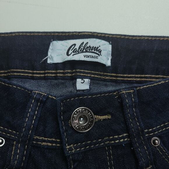 California Vintage Dark Wash Mid Rise Skinny Jeans 5 26in Classic Denim Western - Picture 4 of 9